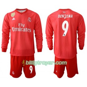 Billige Fotballdrakter Real Madrid Benzema 9 Barn Tredjedraktsett 2018/19 Langermet